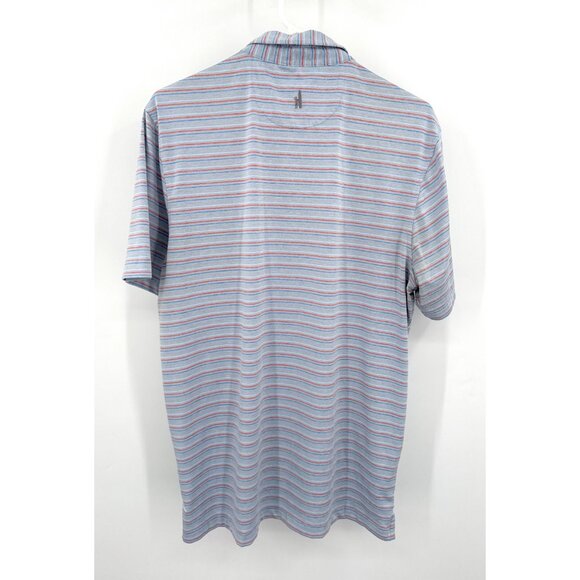 johnnie-O Men's Short Sleeve Polo Shirt Blue Striped Sz M - Picture 3 of 4